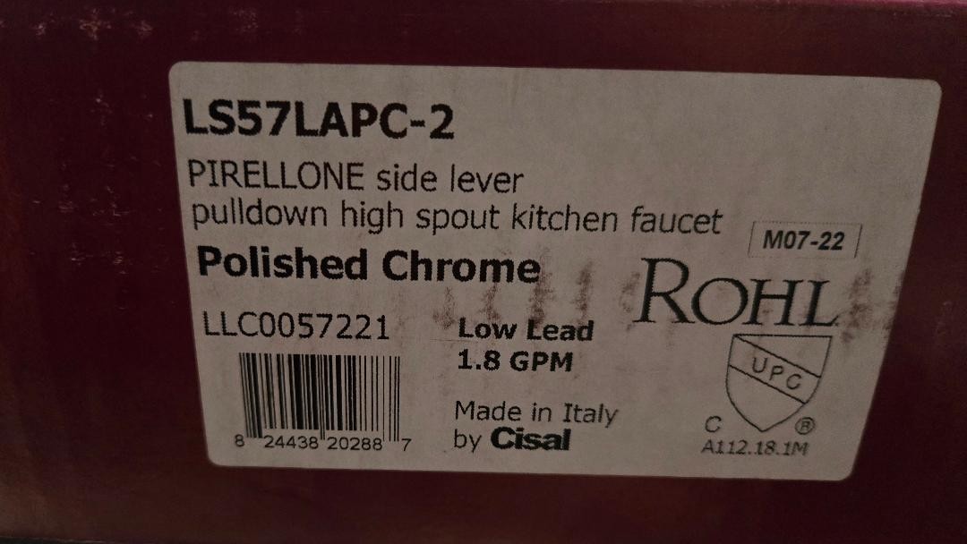 ROHL LS57L2 PC SINGLE HOLE PULL DOWN KITCHEN FAUCET gallery