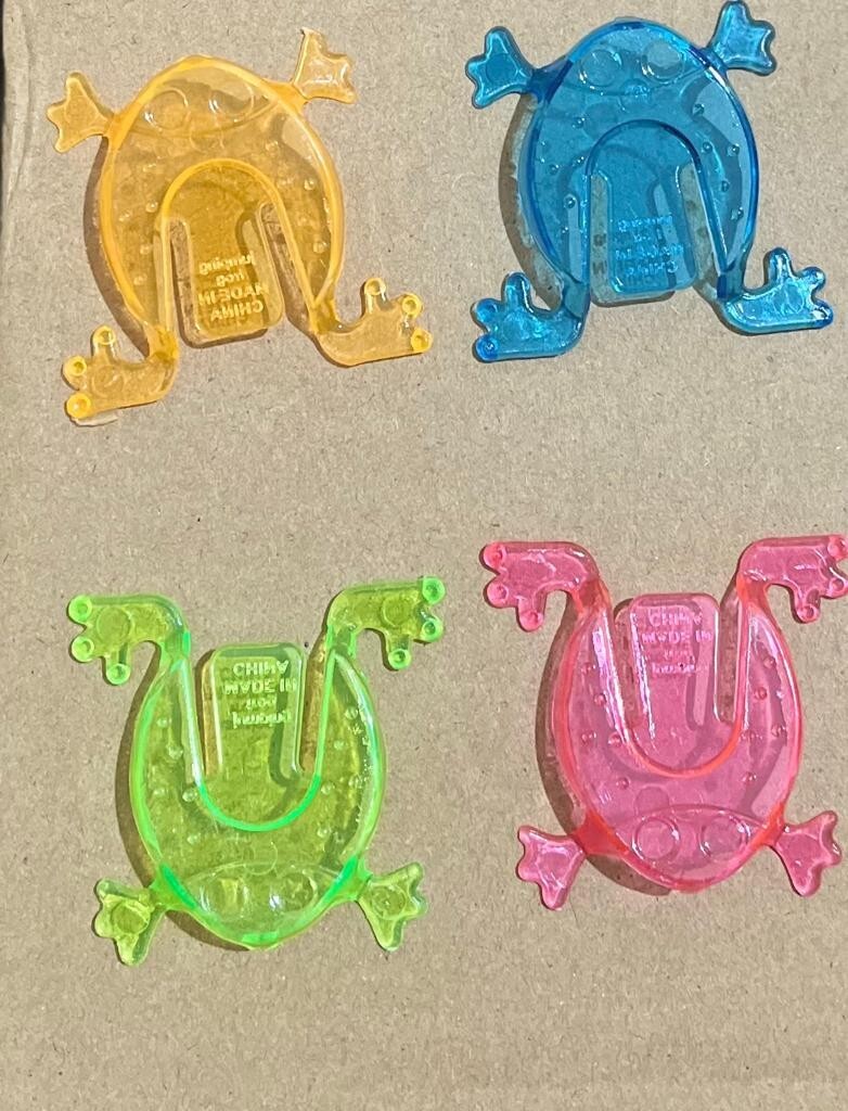 Kids 12 X Novelty Jumping Frogs Multi-coloured Toy Loot/Party Bag fillers Fun gallery