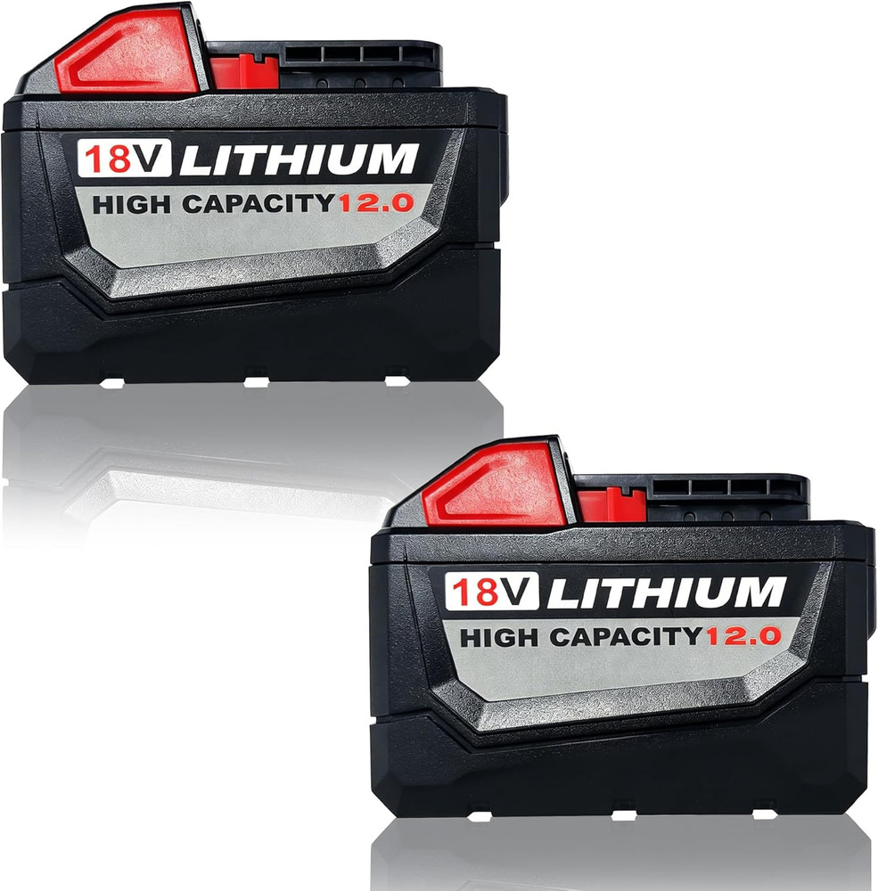 2-Pack Extended Capacity Lithium Battery for Milwaukee M18 12.0Ah (48-11-1860)