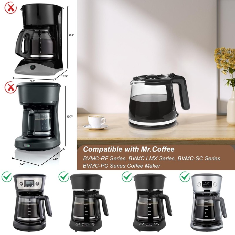12 Cup Coffee Maker Replacement Pot Compatible with Mr. Coffee, 12 Cup Glass ... gallery