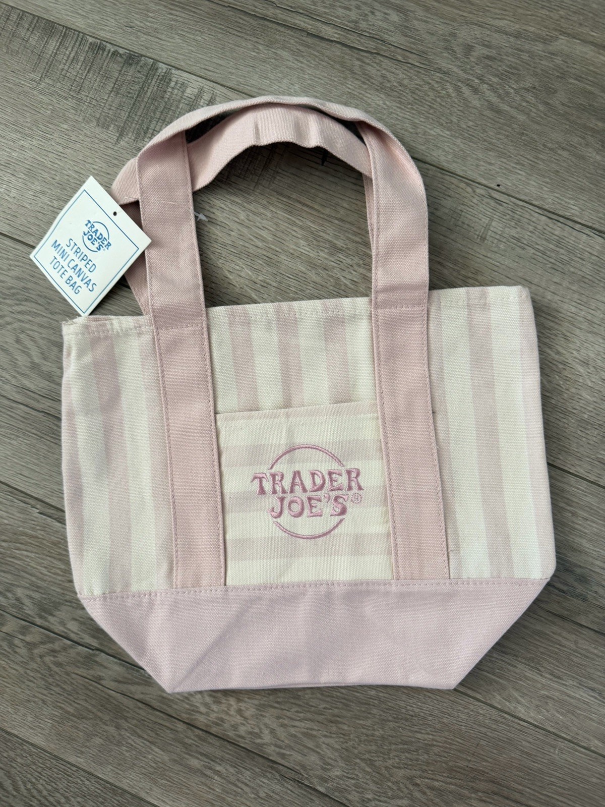 Trader Joes Striped Mini Tote Limited! Pink! 2026 Free Ship! gallery