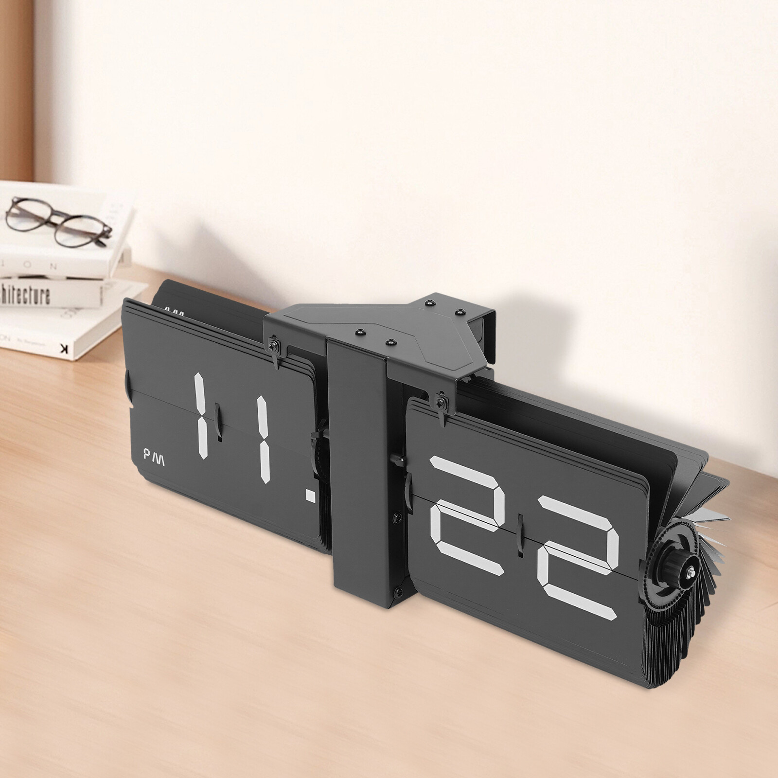 Retro Vintage Style Digital Flip Clock Gray Wall Mount / Tabletop Classic Decor gallery