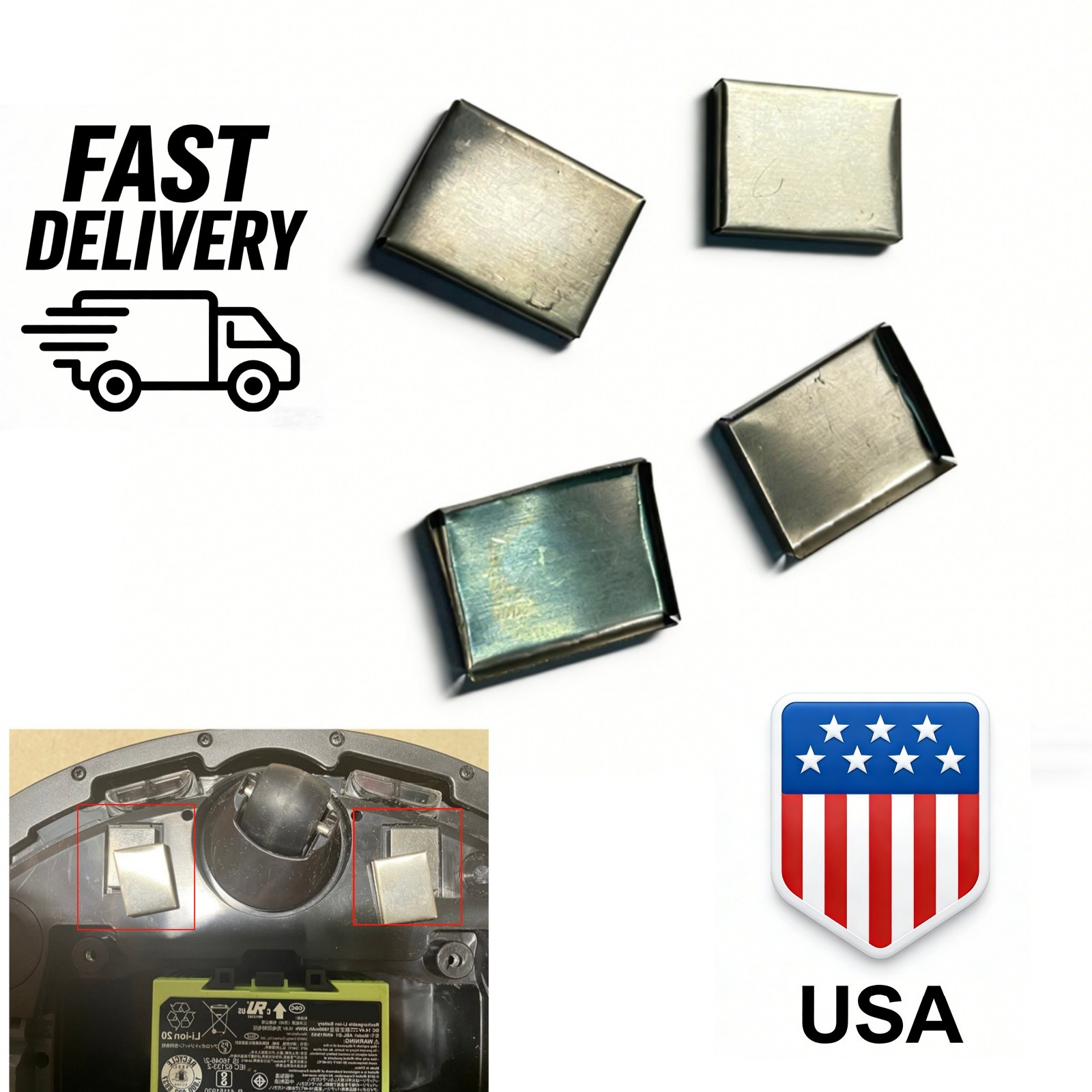 4pcs Charging Contacts for iRobot Roomba 500, 600, 700, 800, 900, e i j Series gallery