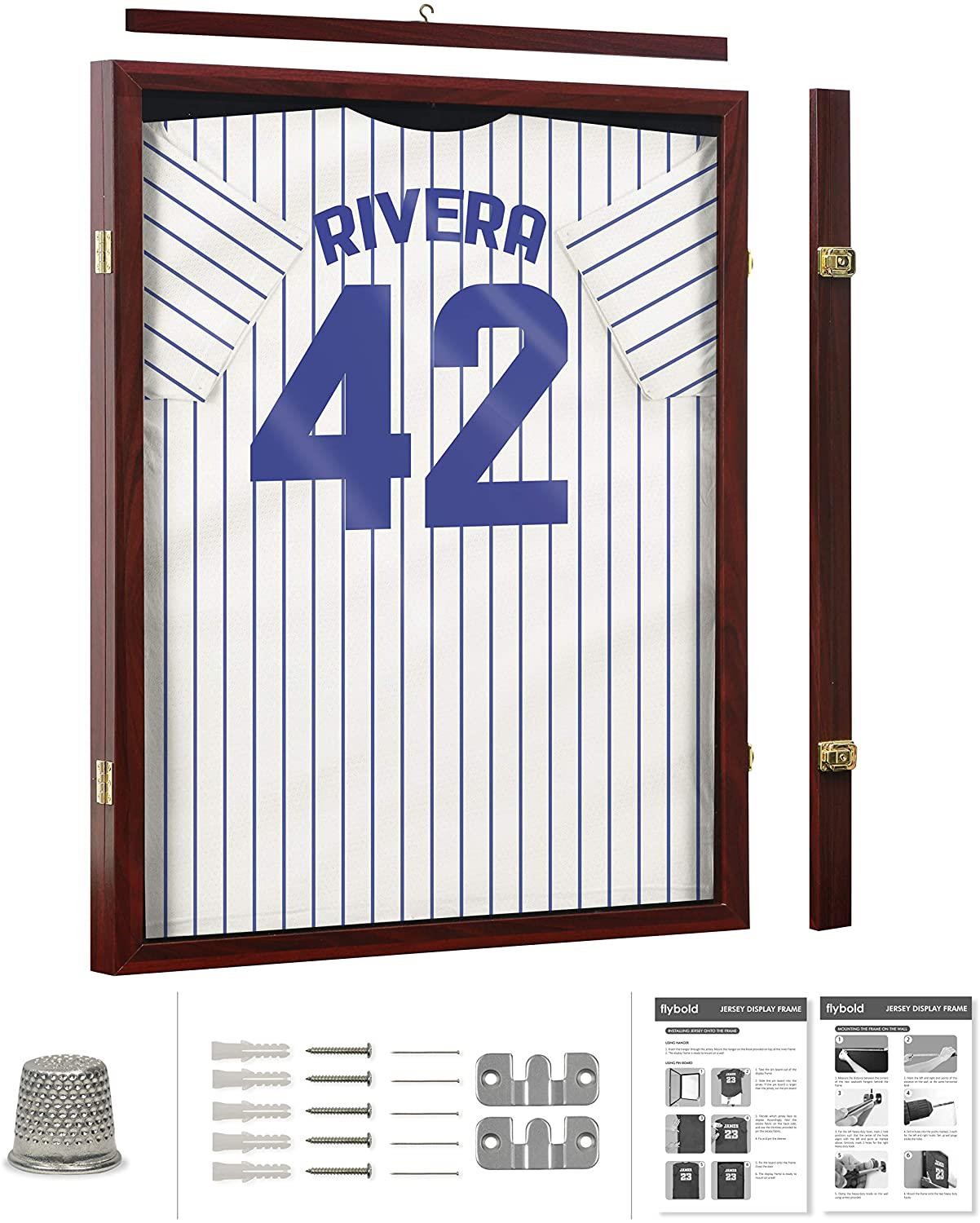 Jersey Display Frame Case Lockable, Large Sport Jersey Shadow Box with 98% UV gallery