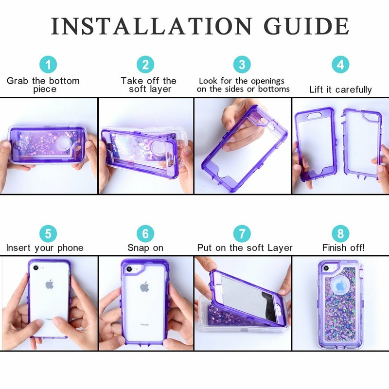 For Samsung Note 8/9/ S8/S9+Plus Shockproof Liquid Glitter Defender Case Cover gallery
