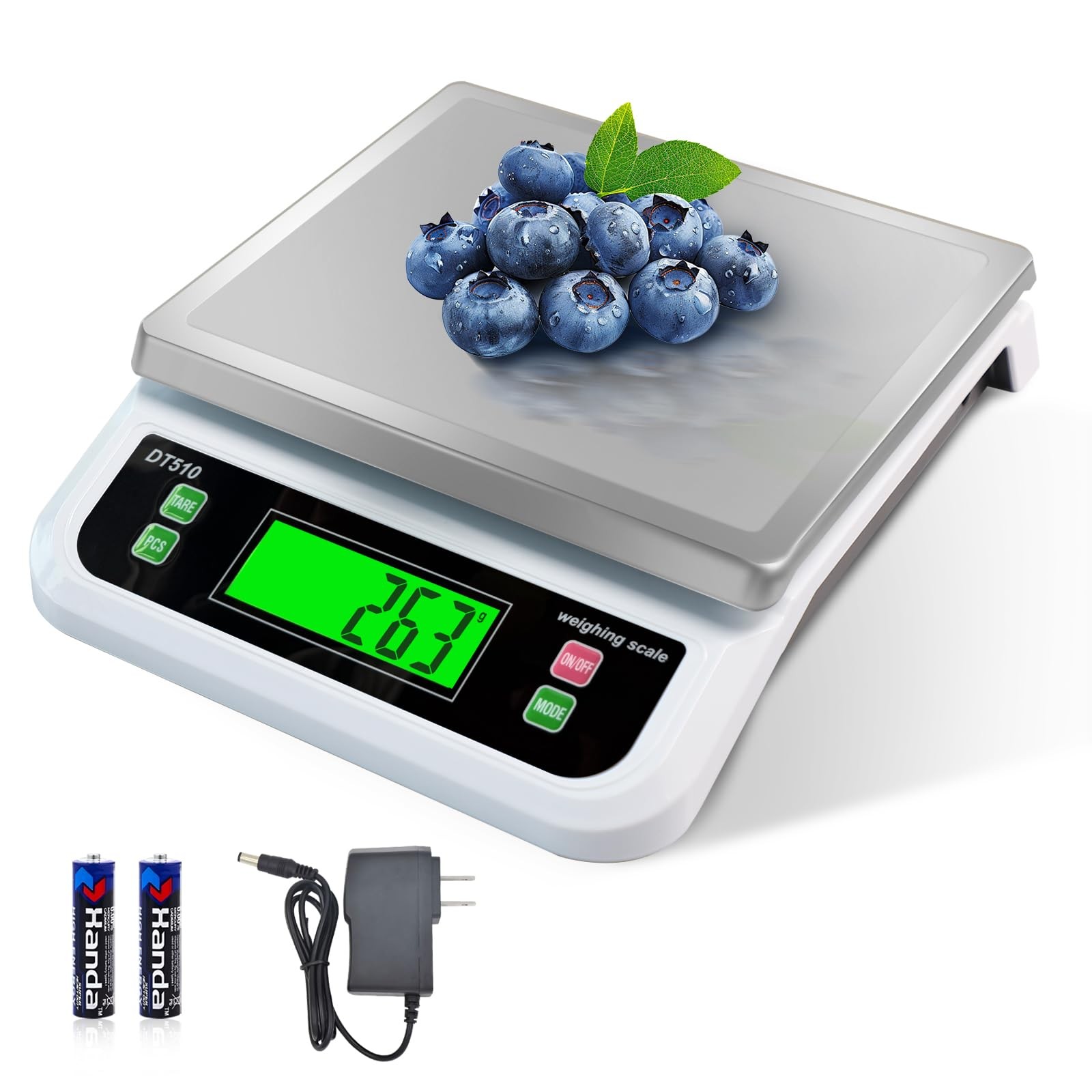 Large Digital Kitchen Scale 40kg/88lbs Commercial Food Scale with Tare and PC... gallery