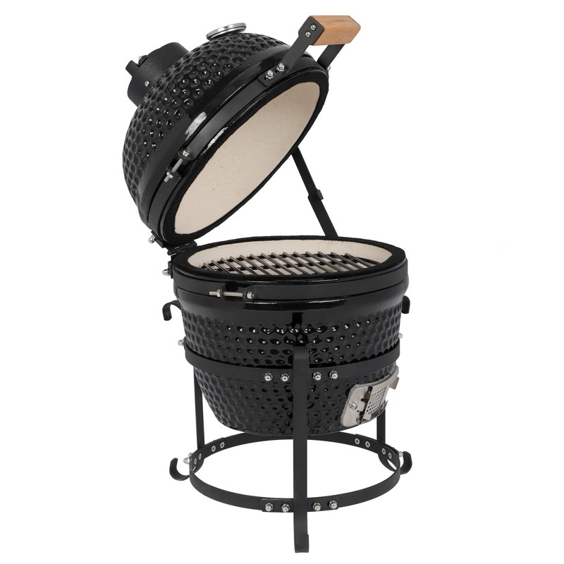 13in Round Ceramic Charcoal Grill Black gallery
