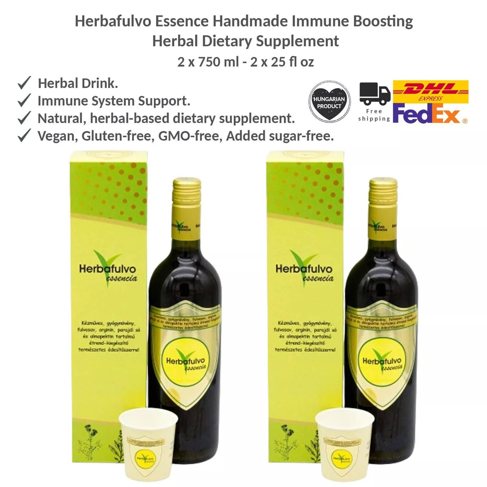 Herbafulvo Essence Handmade Immune Boosting Herbal Dietary Supplement 750ml x 2 gallery