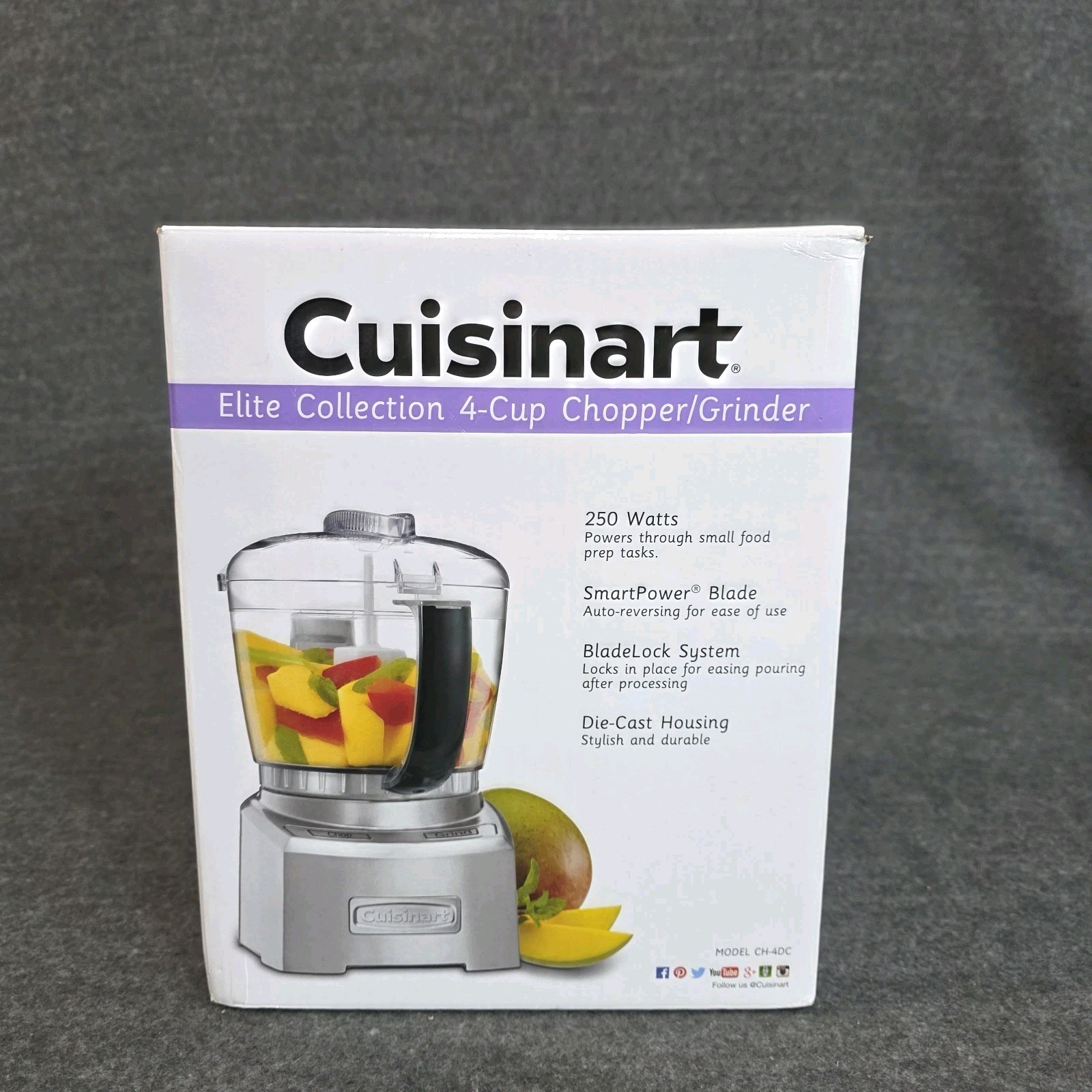 Cuisinart CH-4DC Elite Collection 4 Cup Chopper Grinder Die Cast NEW In-Box gallery