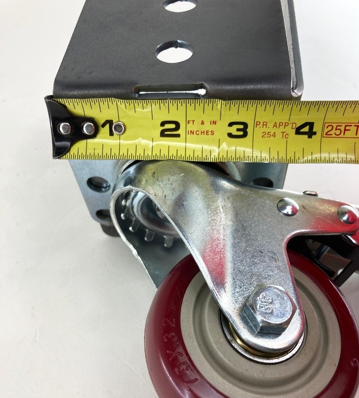 PostHugger™ 1000#CAP 4pc Set Roll & Lock Red Wheel Caster Brackets For 4X4 Posts gallery