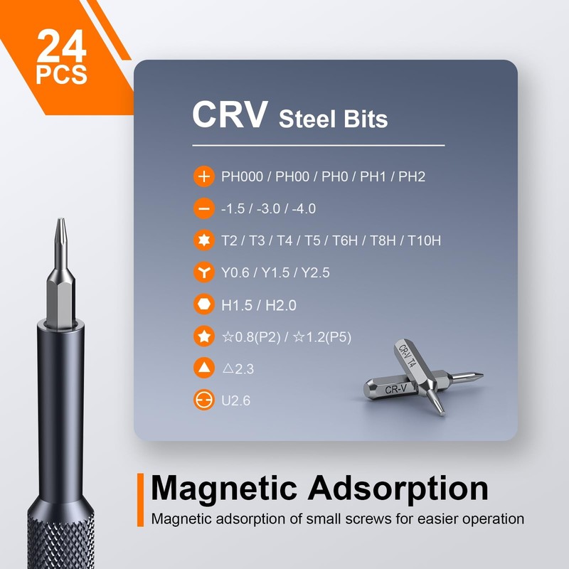 JOREST 25-IN-1 Precision Screwdriver Set, Mini Repair Tool Kit with Colorful gallery
