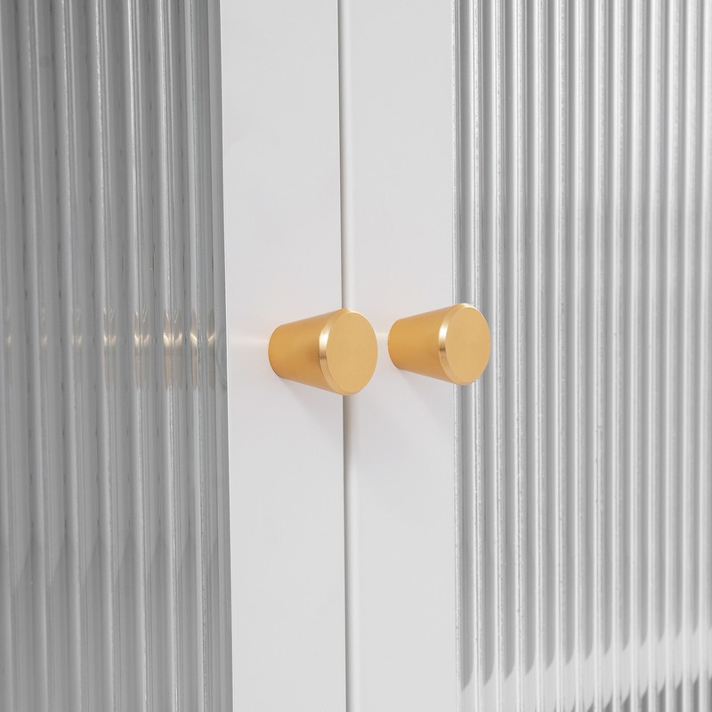 Accent Display Storage Cabinet w /2 Glass Door for Living Room White 80*40*102cm gallery