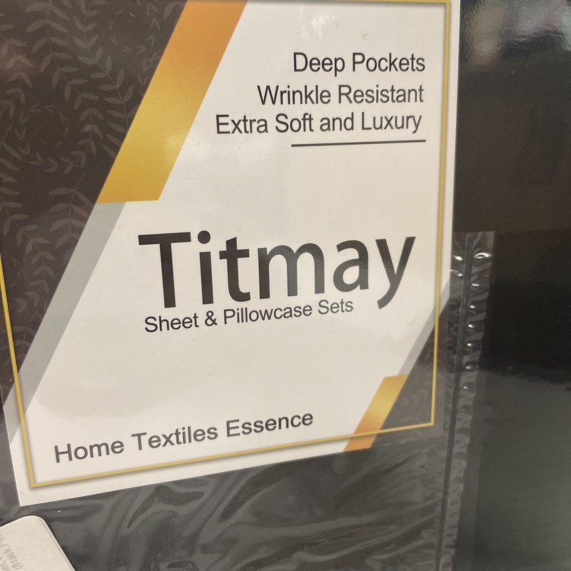 4 piece TITMAY Microfiber Bed Sheet Set FULL 81x96" Deep Pocket SOFT BLACK Brand gallery