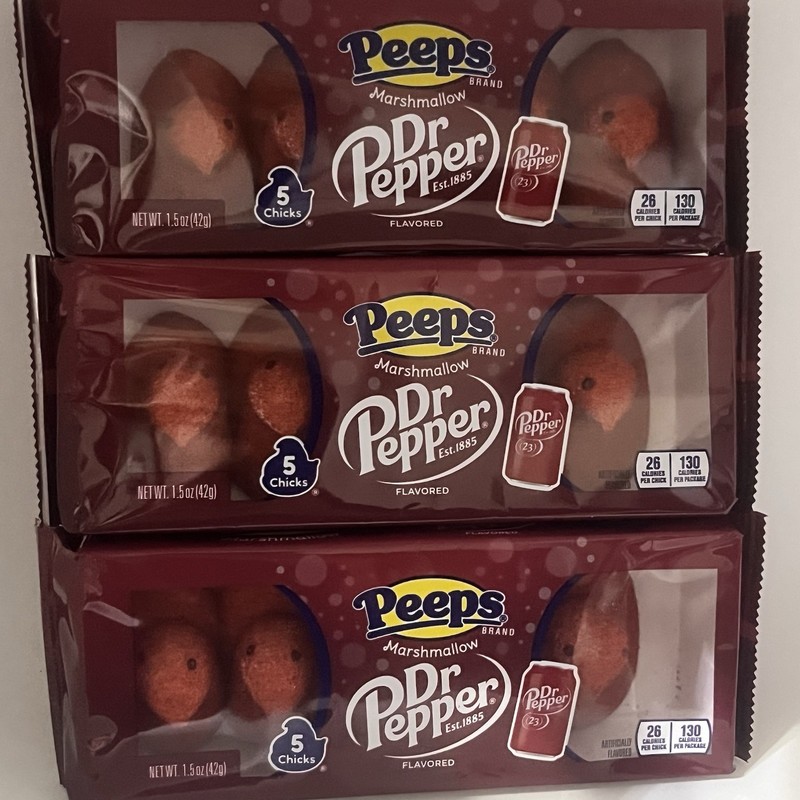 PEEPS Easter Dr Pepper Marshmallow 3 Packs Of 5- 1.5 Oz. 15 Total NIP Exp. 07/26 gallery