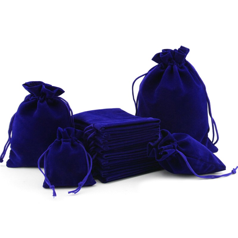 25-100pc Wholesale Gift Pouch Drawstring Velvet Flannel Jewelry Drawstring Bags gallery
