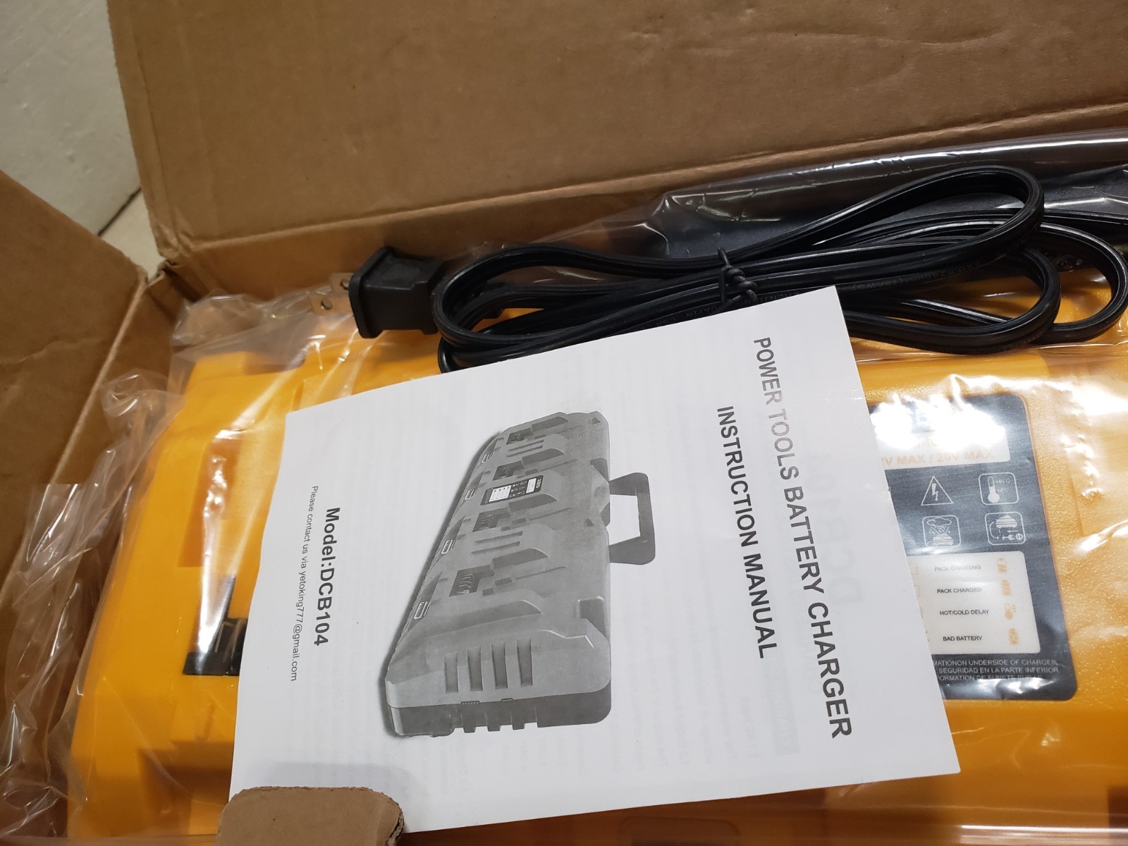 DCB104 10.8V-18V Battery Charger Replacement for Dewalt Battery Charger, 4 Port gallery