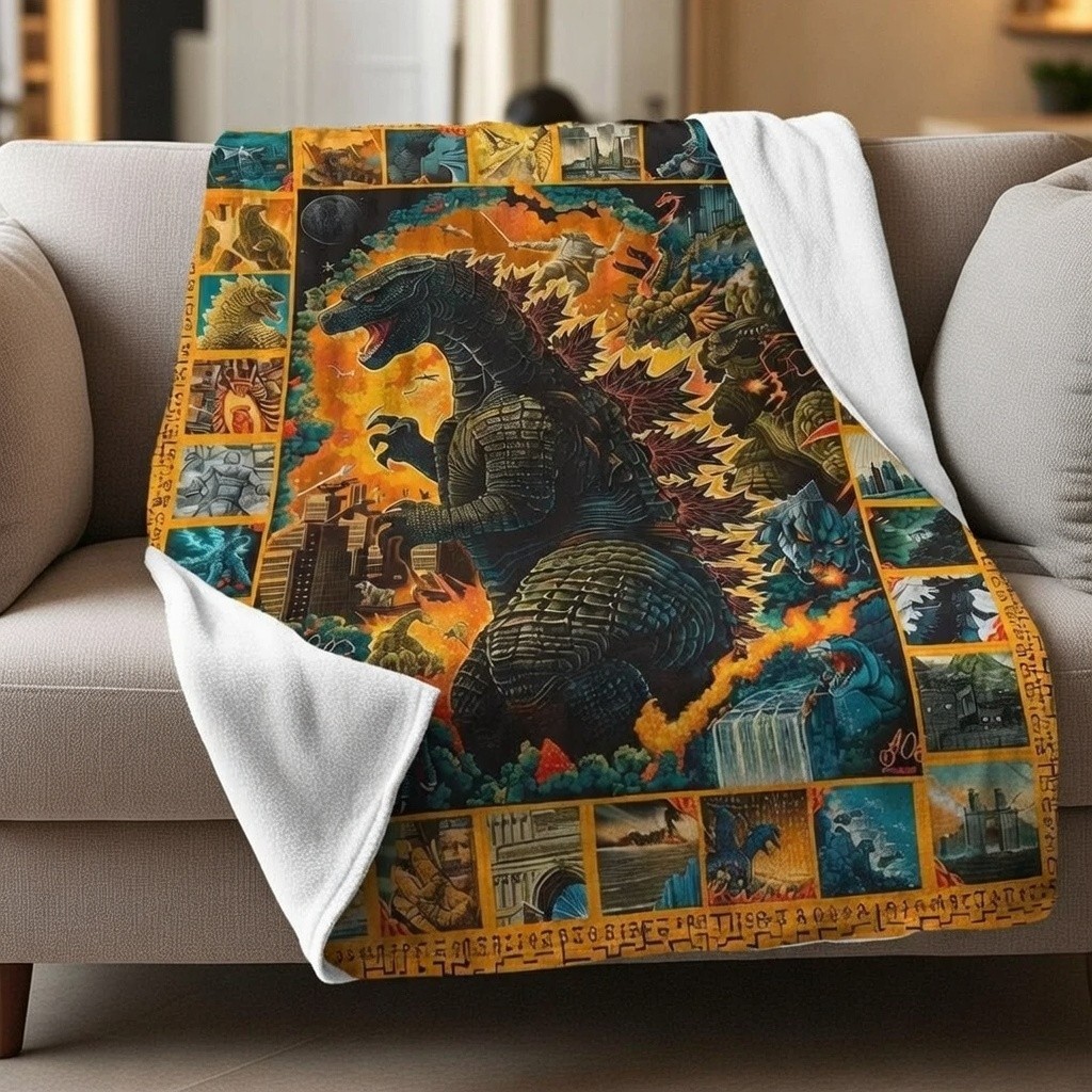 Funny Monster Flannel Blanket - Fluffy Reversible Cozy Throw Gift gallery