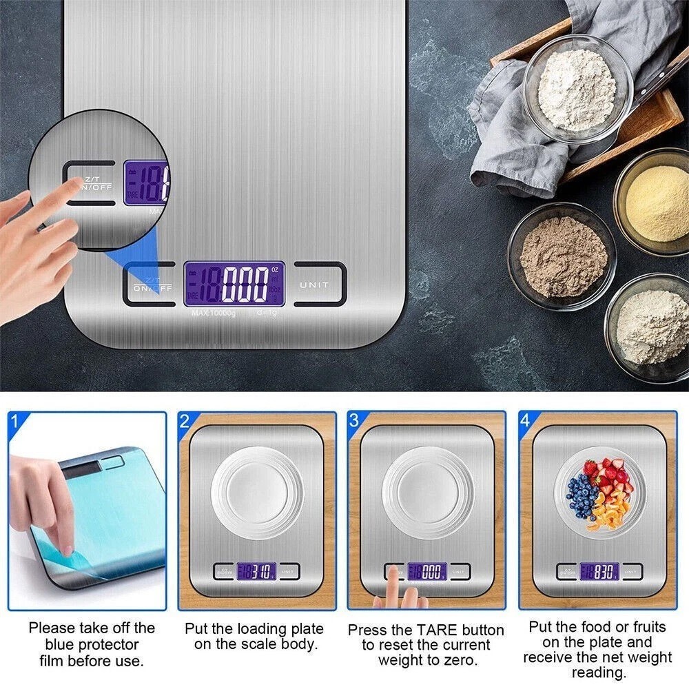 Digital Food Scale 22lb Kitchen Scale Grams Ounces Weight Loss Cooking gallery