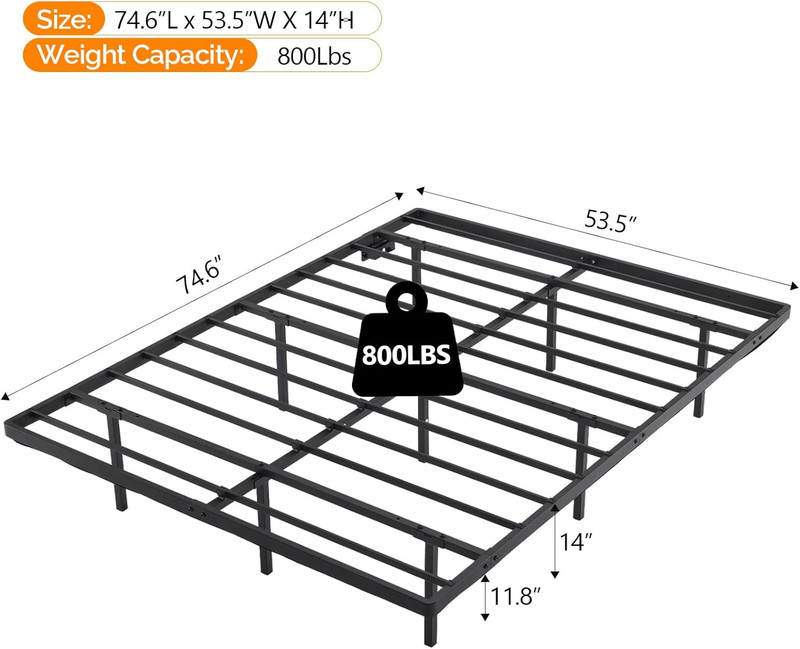 Floating Bed Frame Full Size with Smart LED Lights Heavy Duty Modern Metal gallery