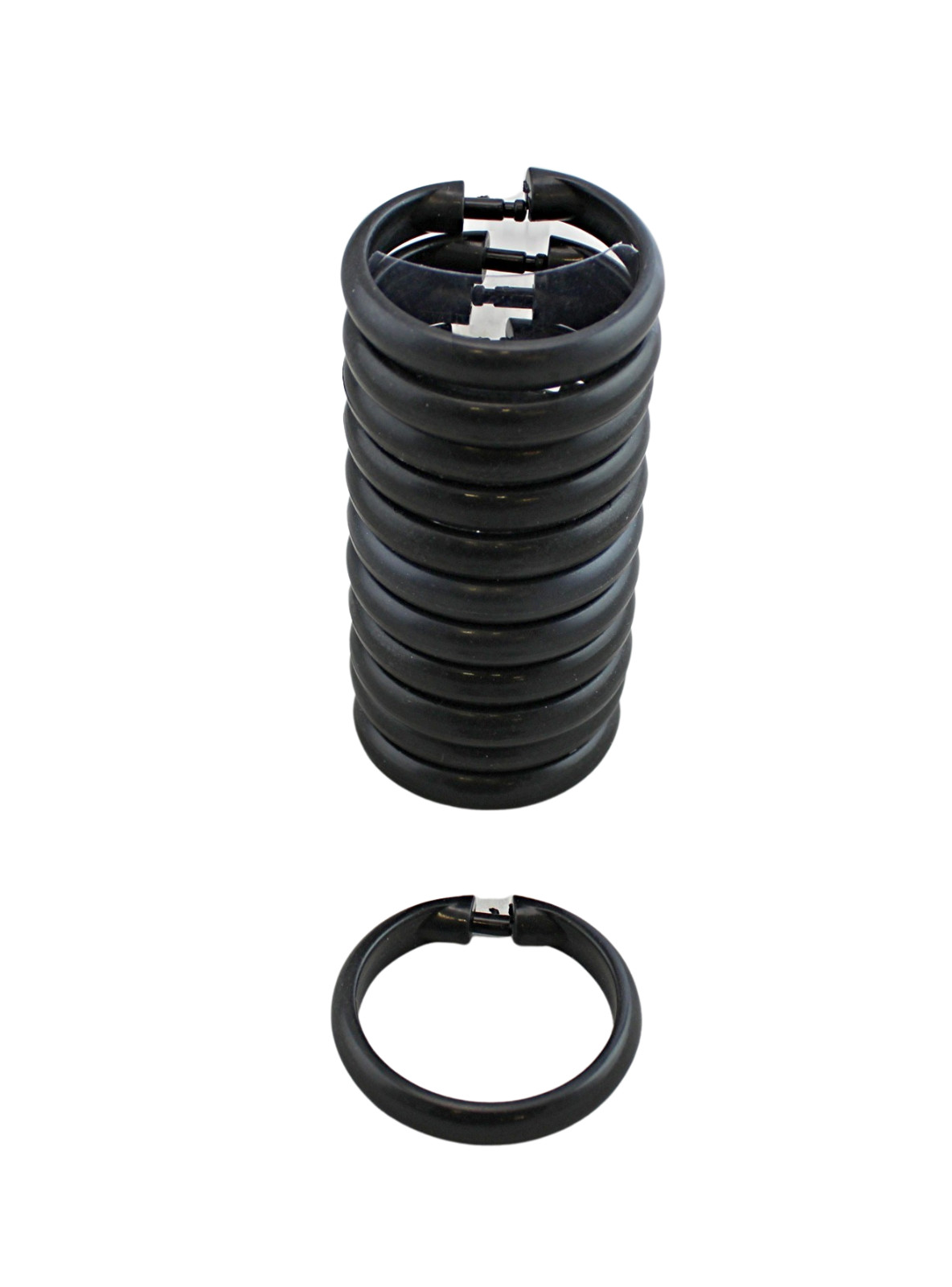 12 Piece Shower Curtain Ring Set Black gallery