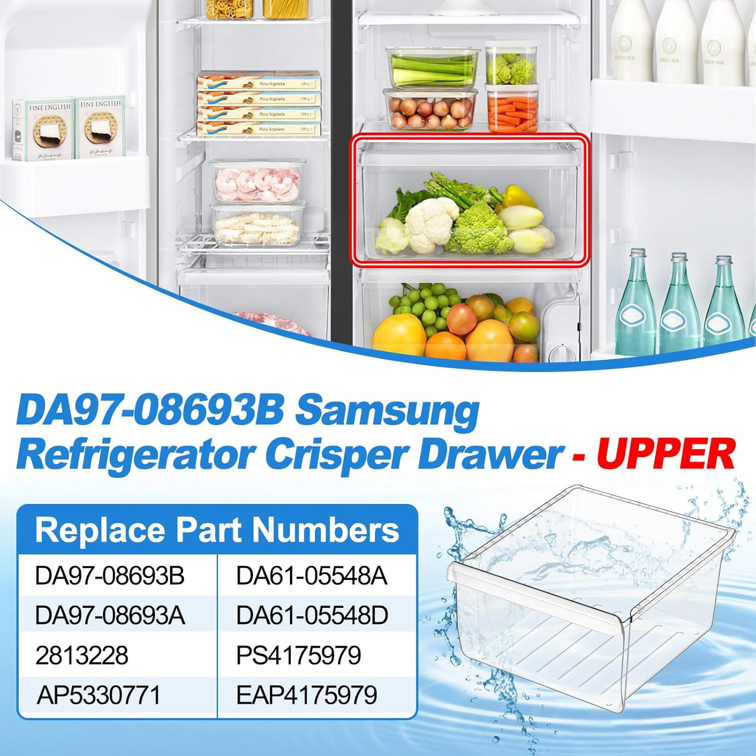 Upgraded Samsung Refrigerator Crisper Drawer Replacement DA97-08693B Bins gallery