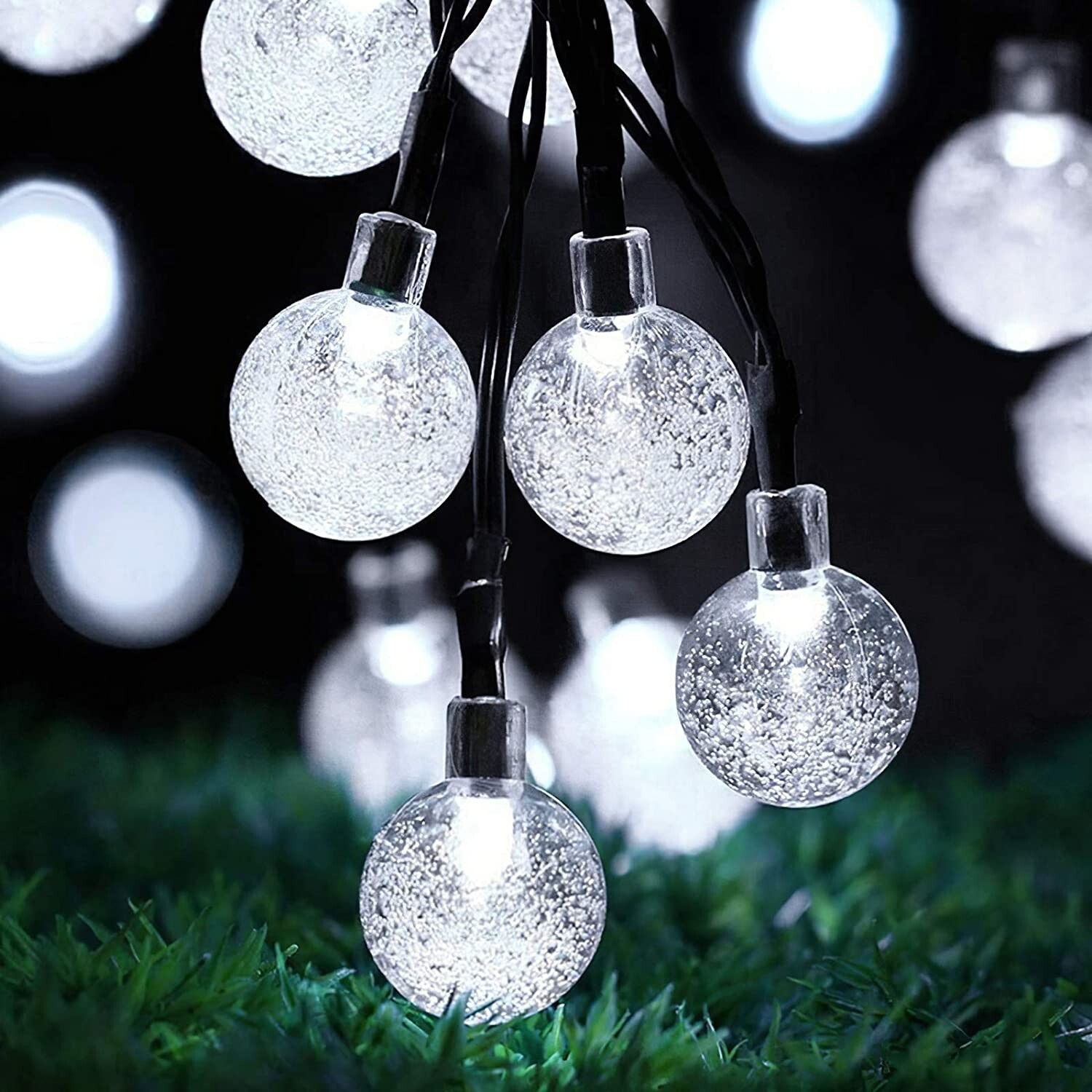 23 Ft Outdoor String Lights Solar 50 LED Bulb Waterproof Patio Party Garden Yard gallery