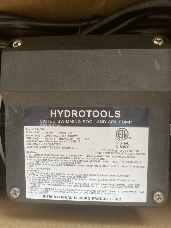HYDROTOOLS by Swimline Sand Filter 14" MOTOR PUMP REPLACEMENT (pump only ) gallery