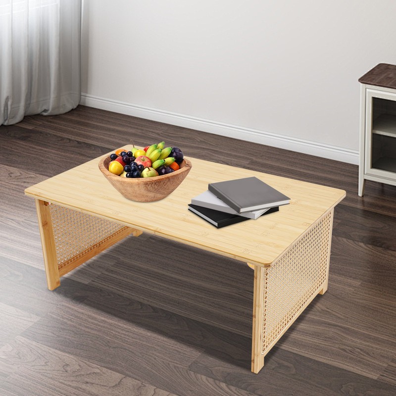 Bamboo Foldable Folding Floor Low Coffee Table for Sitting on The Floor gallery