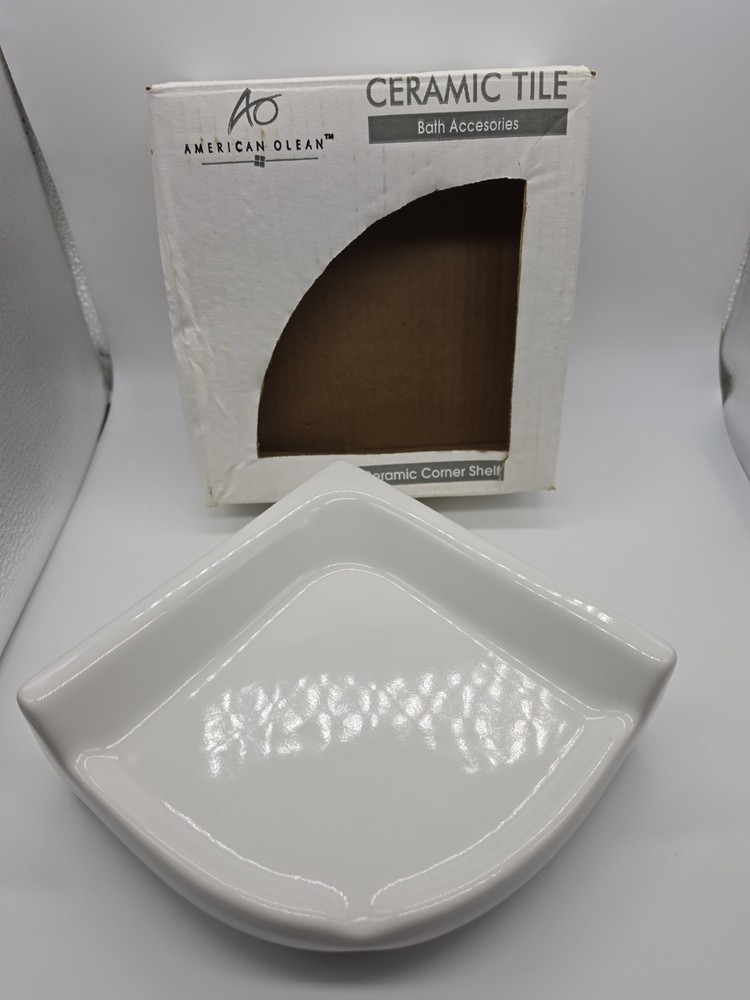 American Olean Off White Ceramic Tile Corner Shelf 7 X 7 AO10BA765CC1P2