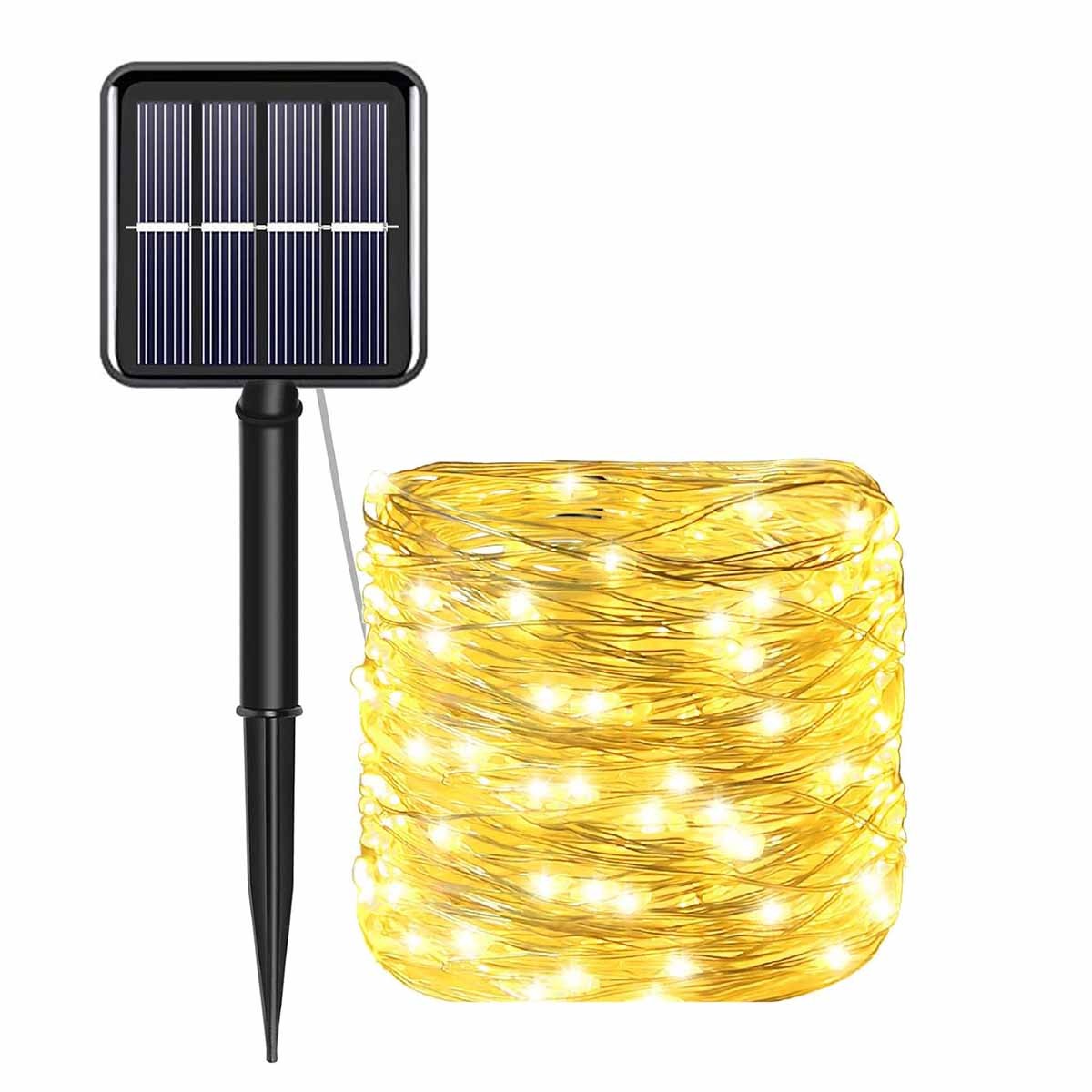 1-2 Pack 39Ft 100 LED 8 Mode Waterproof Solar Lights for Outside Patio Yard Tree gallery