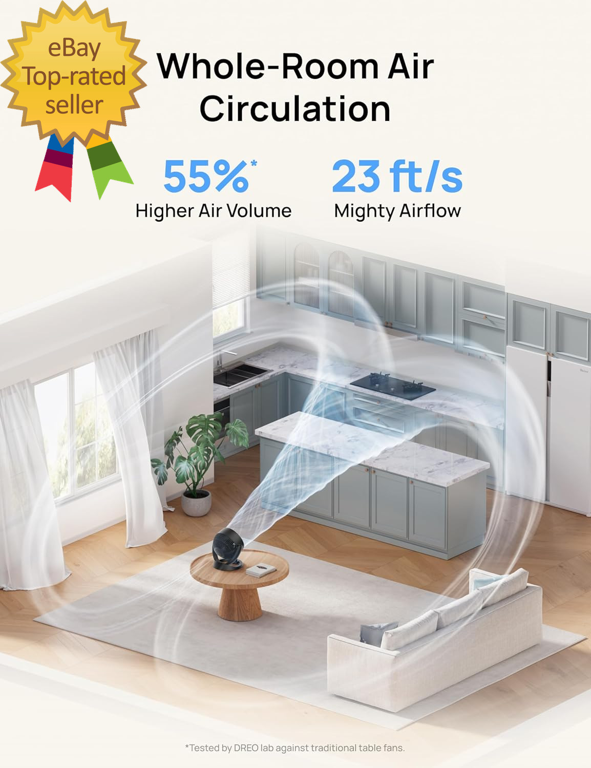 12 Inches 25Db Quiet Table Air Circulator Fans for Whole Room 120° Adjustable gallery