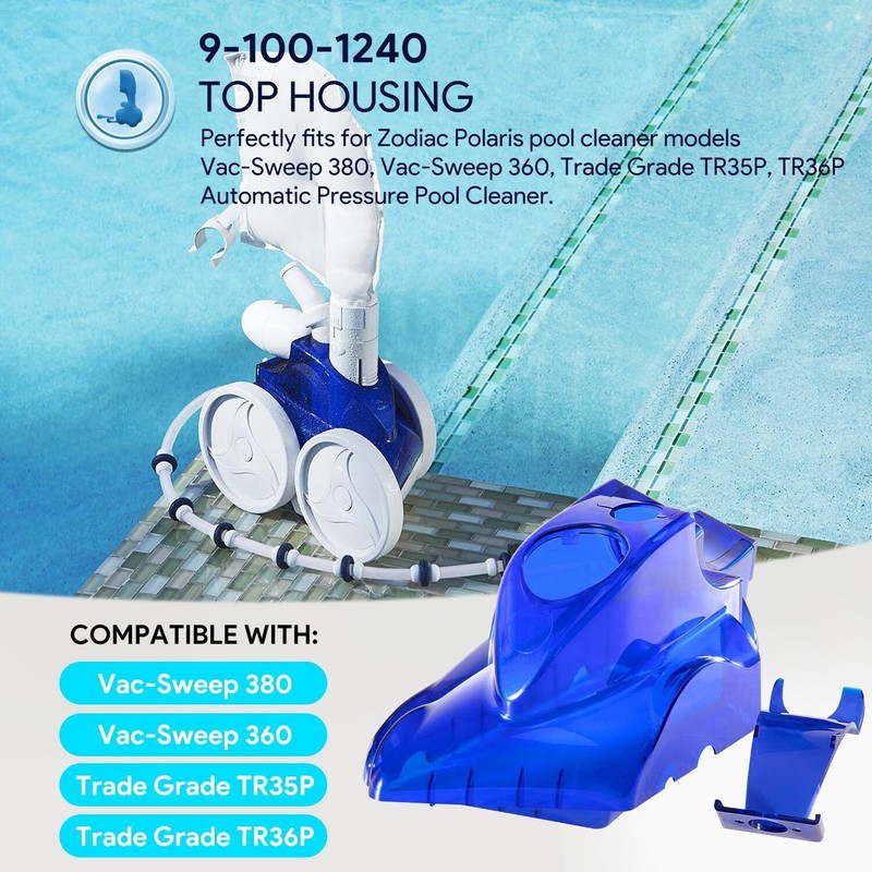 for Polaris 360 380 Pool Cleaner Replacement Top Cover, Back Plate 9-100-1240 gallery