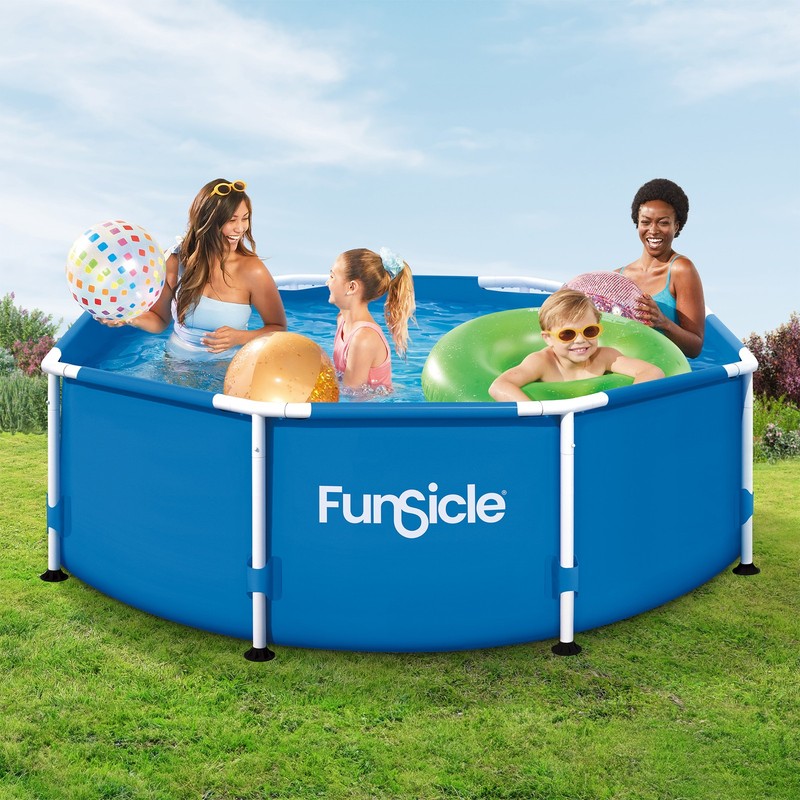 Funsicle 8' x 30" Outdoor Activity Round Frame Above Ground Swimming Pool Set gallery