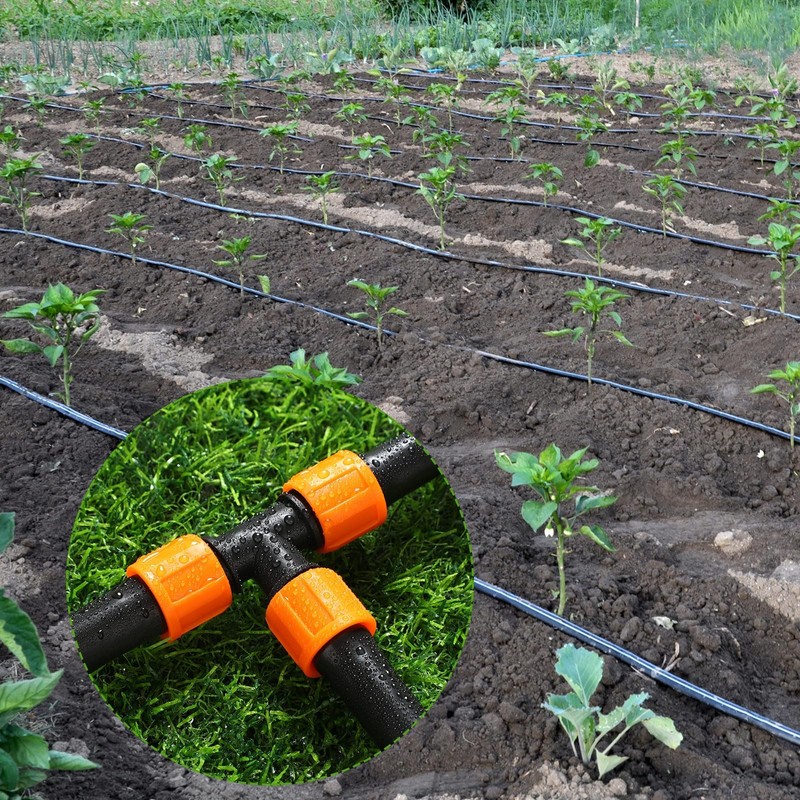 Tujoe 50 Pcs Drip Irrigation Tee Fittings 5/8 Inch Universal Tee Connector Dr... gallery