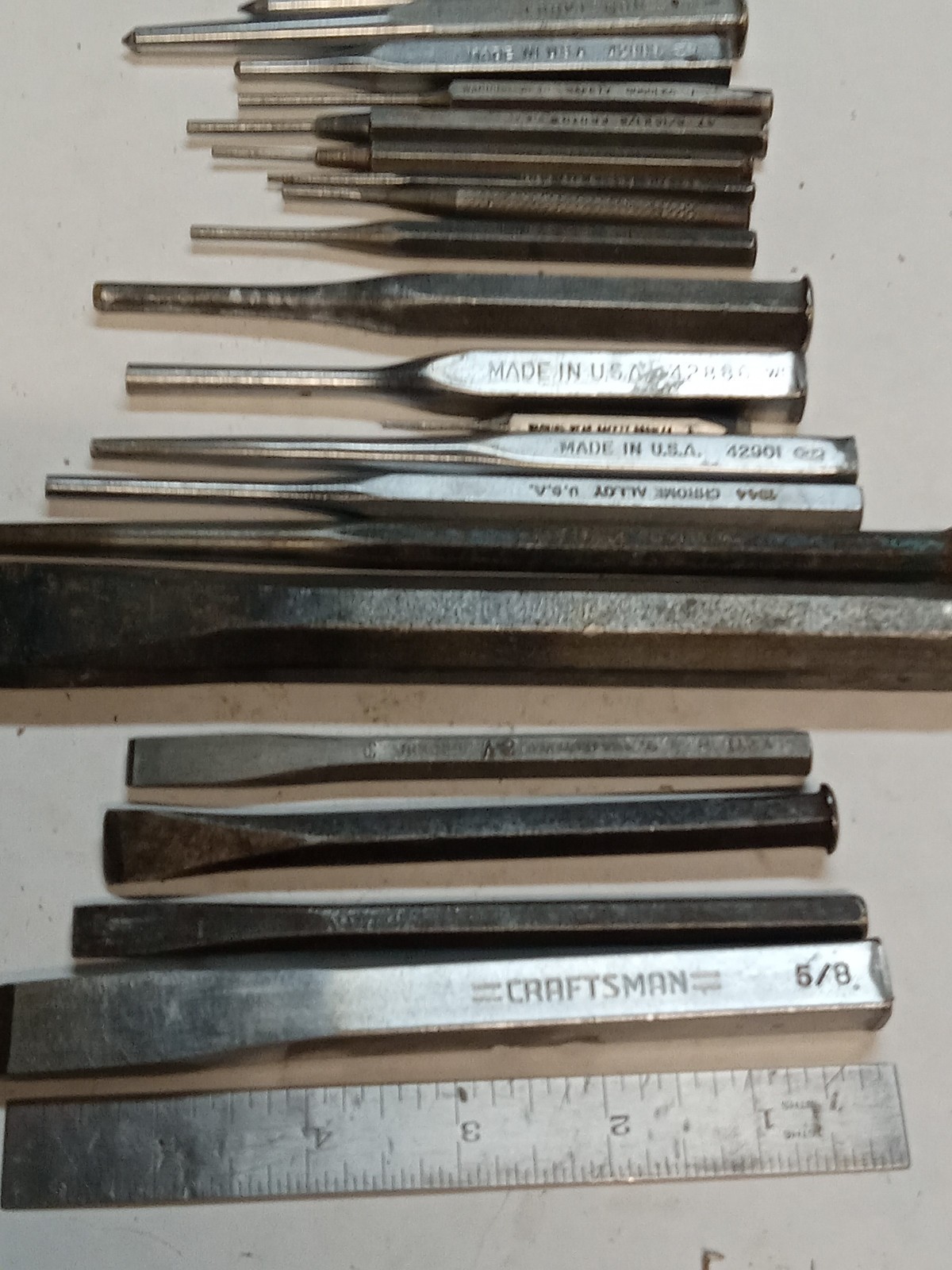 Vintage U.S.A. Collection Cold Chisels & Center &Punches Various Brands 20 Pcs. gallery