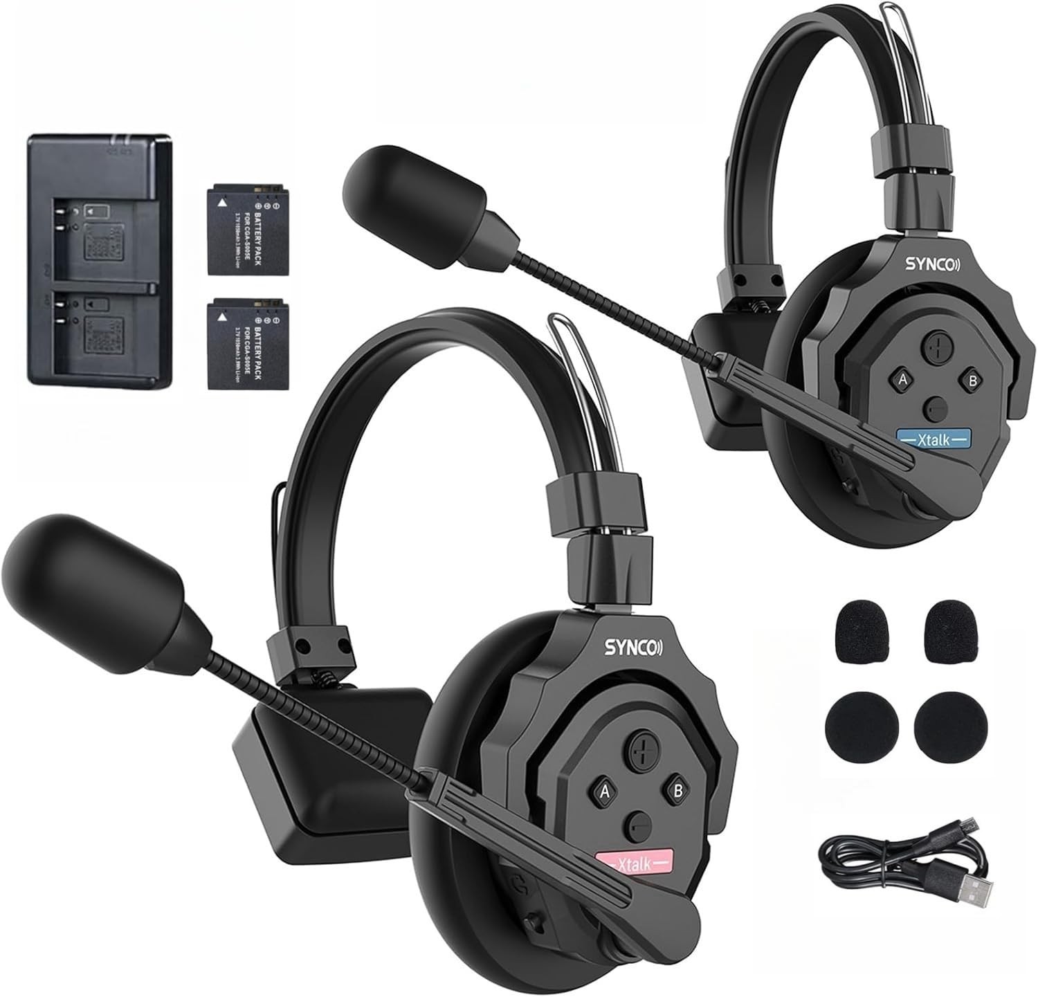 Keenous SYNCO XTALK X2 Wireless Intercom Headset System 2.4GHz 1148ft/350m Long gallery