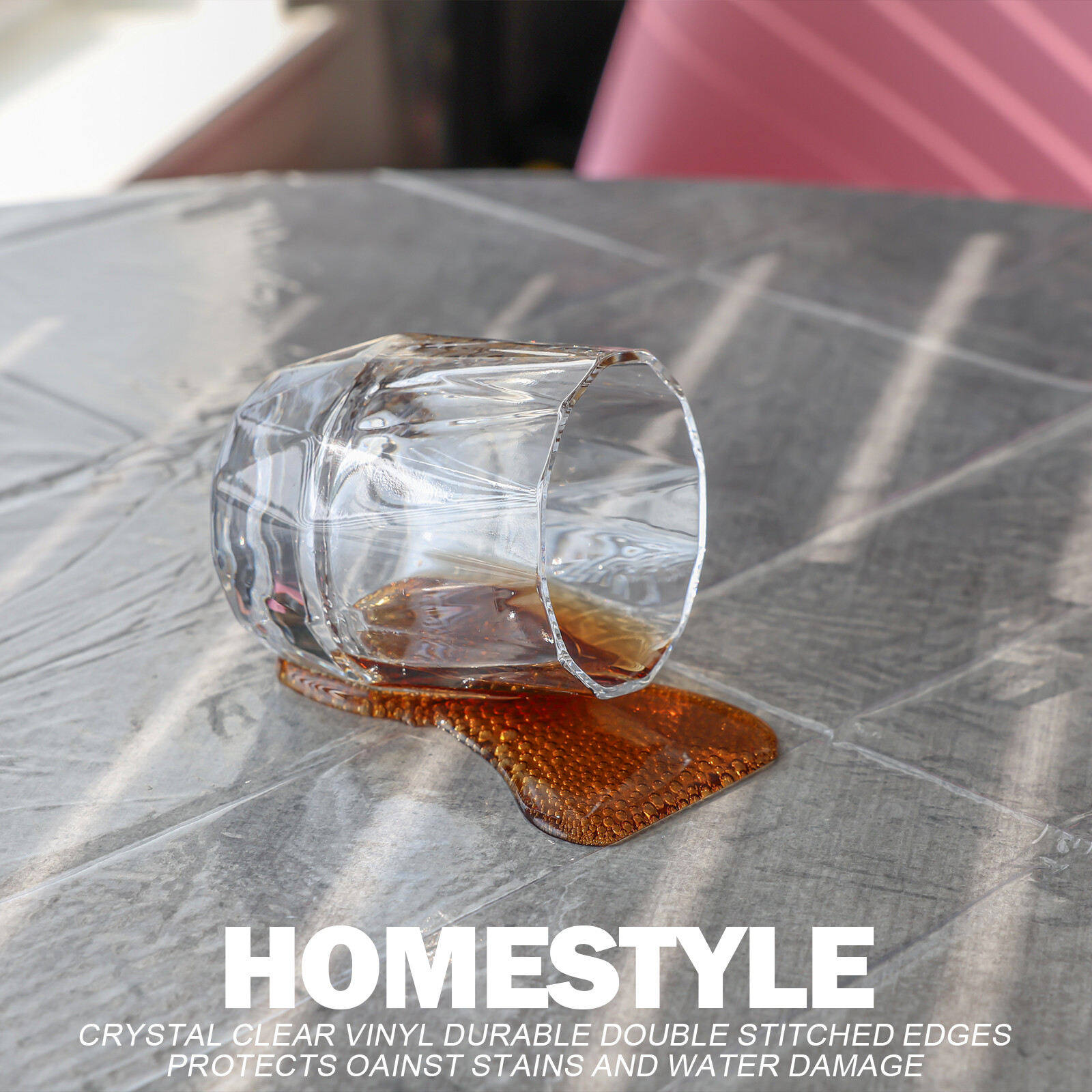 Clear Vinyl Tablecloth Rectangle 100% Waterproof Oil Proof Wipeable Table Cover gallery