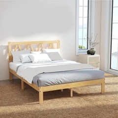 Sturdy Bed Frame Easy Assembly Solid Wooden Platform Bed Frame for Home Bedroom