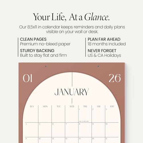 Versatile Calendar 2026-2027 - Vertical January 2026 8.5x11 Inches No Magnet gallery