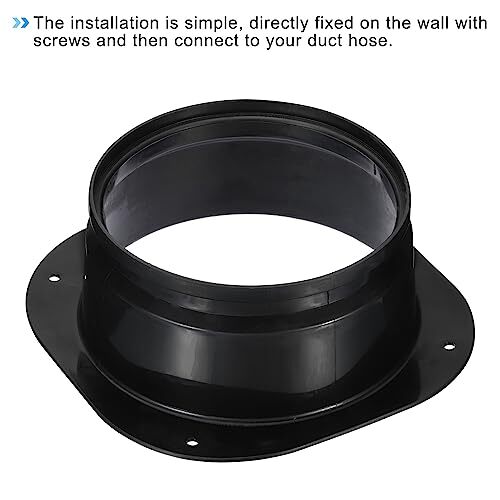 6" Duct Connector Flange Dryer Vent Wall Plate Square to Round Straight Ducti... gallery