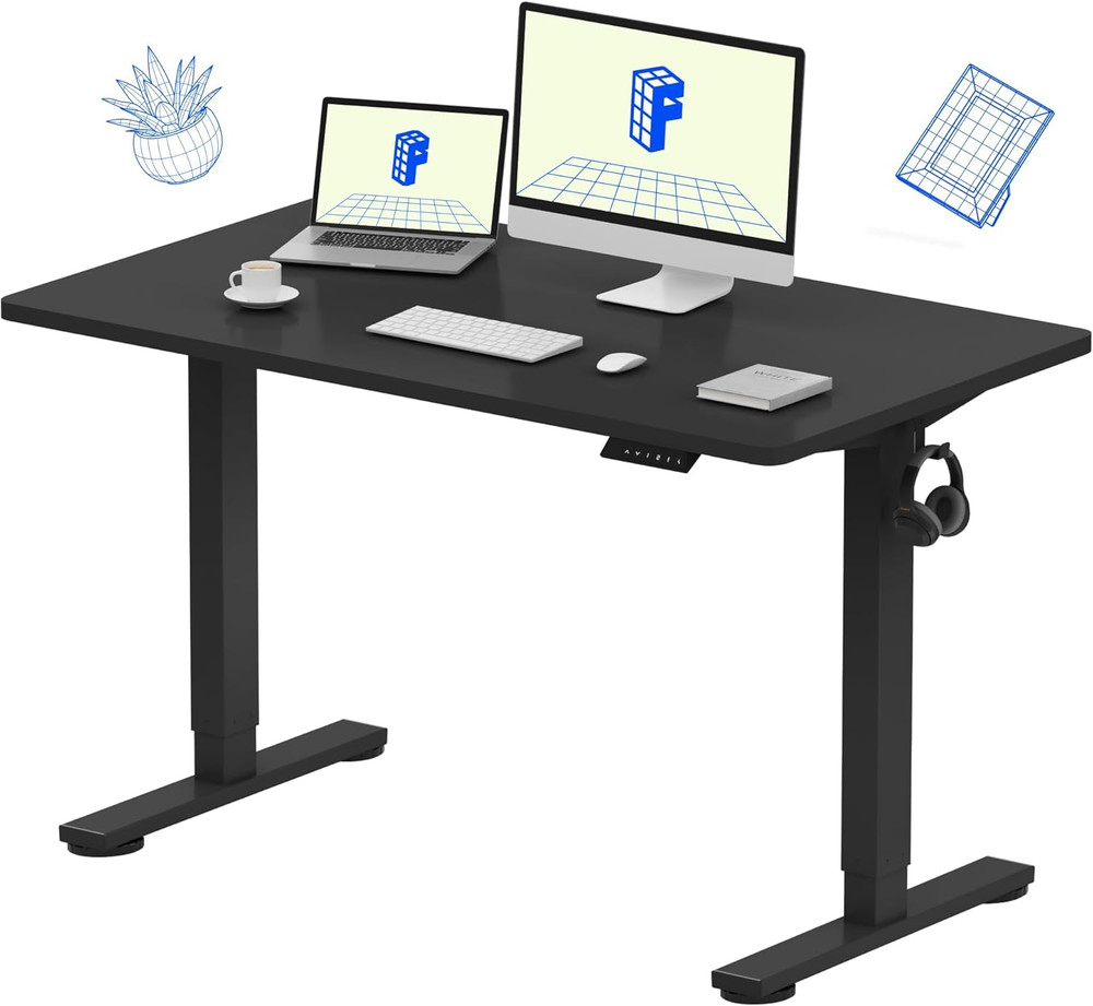 Electric Adjustable Standing Desk, 48"x24", 4 Memory Presets, 176 LBS Capacity