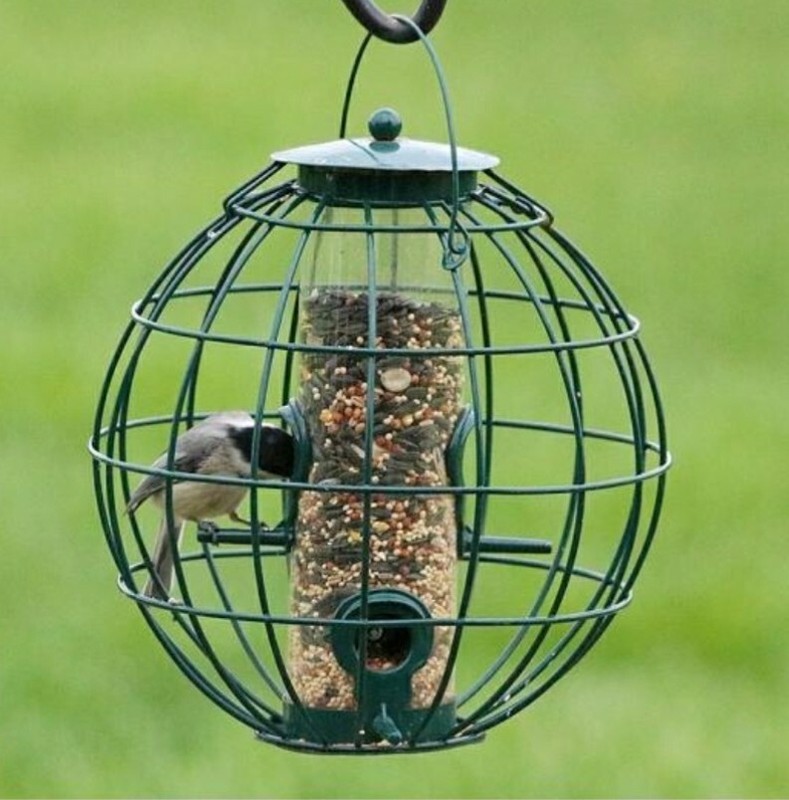 PETITE ORB SQUIRREL RESISTANT CAGED BIRD SEED FEEDER BE160 BACKYARD ESSENTIALS gallery