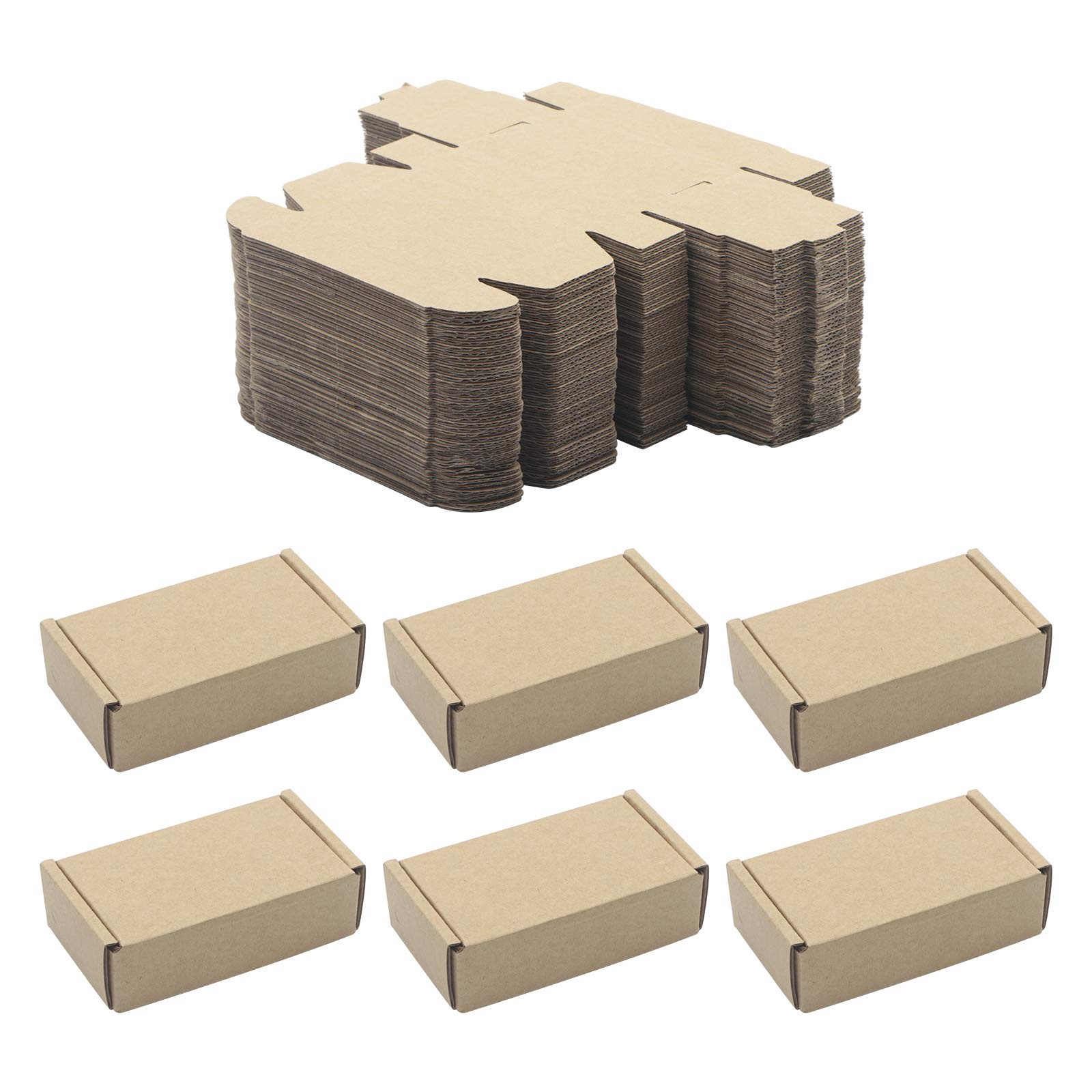 50 Pack Kraft Paper Boxes, Foldable Rectangular Paper Box Packing Box for shi... gallery