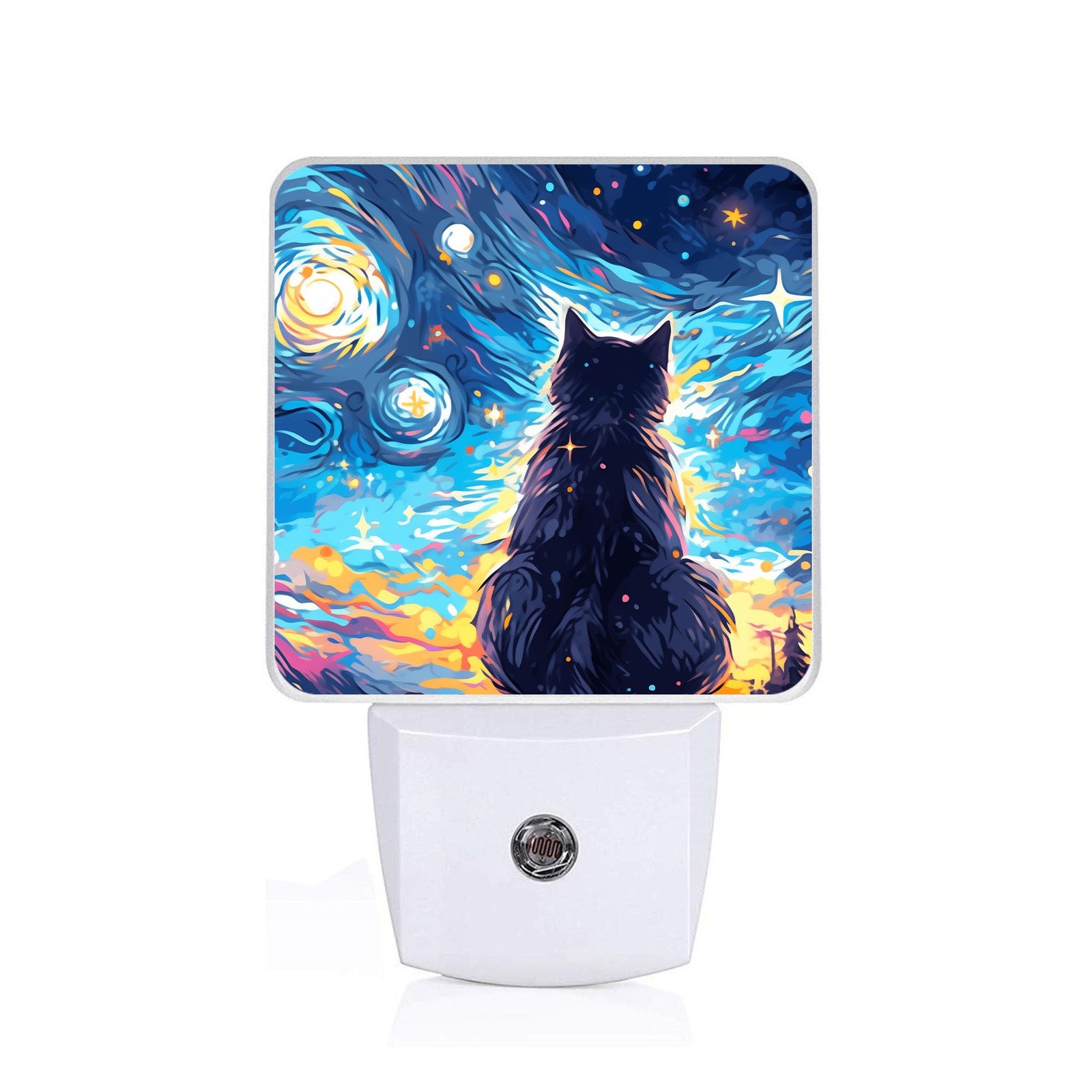 Black Cat Night Light, Plug-into Wall Starry Night Nightlight Lamp with Dusk ... gallery