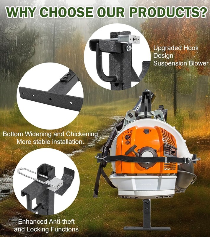 Backpack Blower Rack for Trailers Universal Storage Holder with Adjustable Holdi gallery