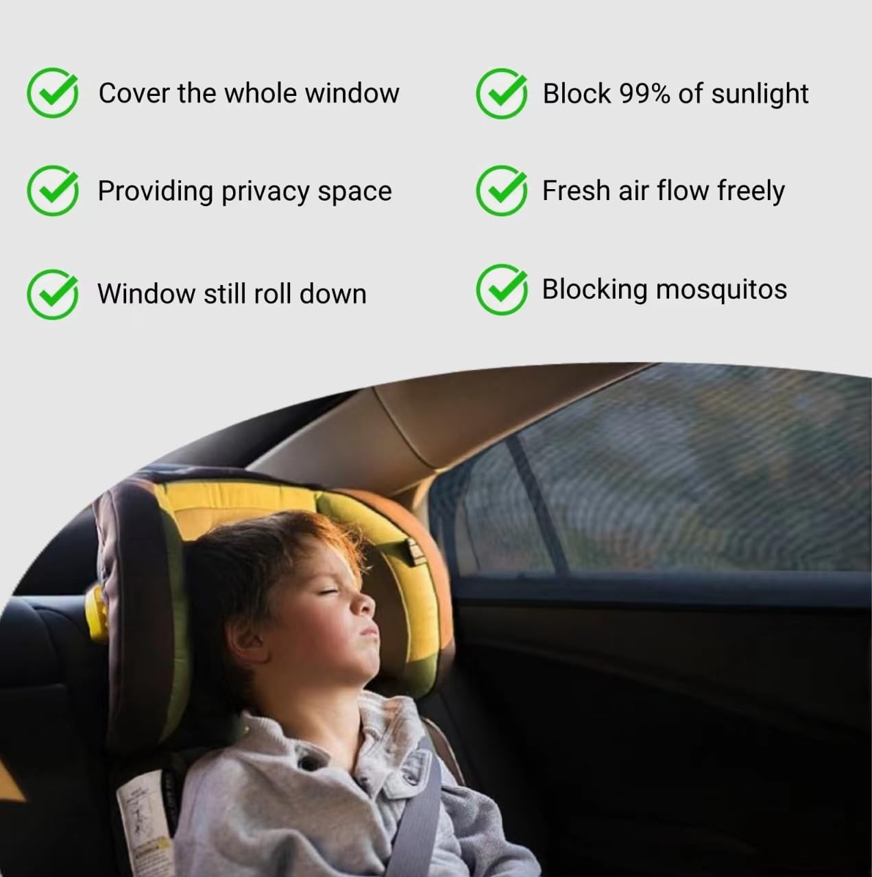 2Packs Universal Car Window Screen for Rear 25"(H) 25" x 43", black gallery
