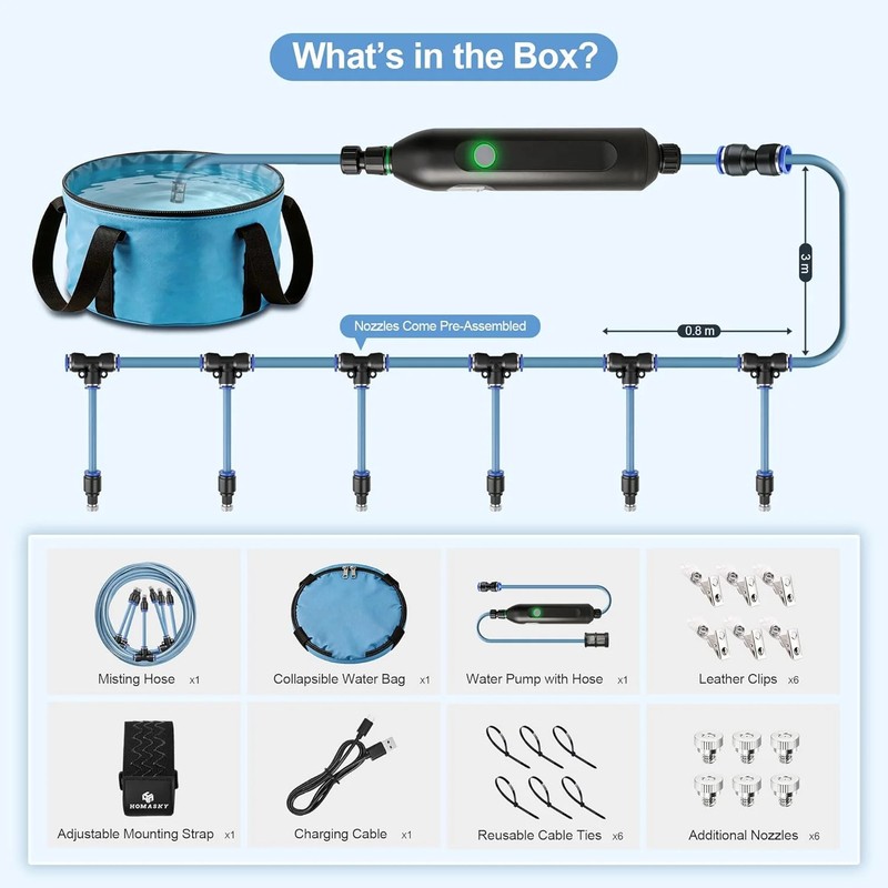 Portable Misting System for Outdoor Cooling, 23 FT Misters for Outside Patio wit gallery