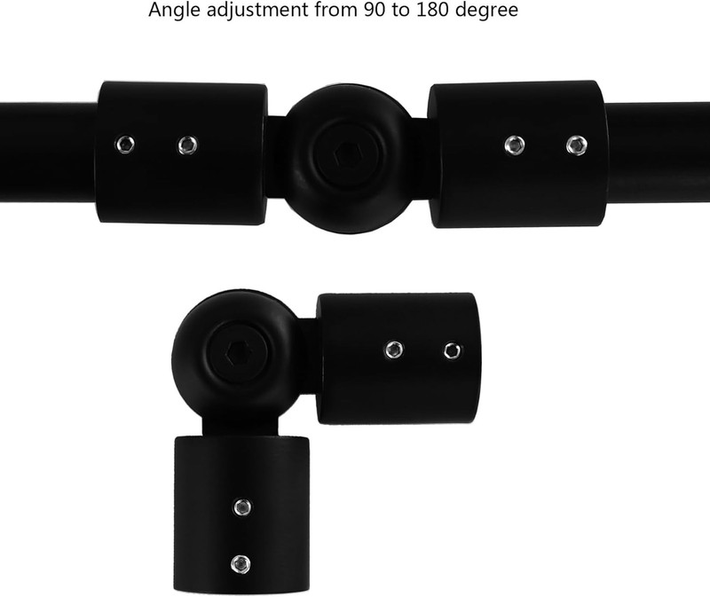 Window Corner Curtain Rod Connector Set of 2, Adjustable Curtains Rods Connector gallery