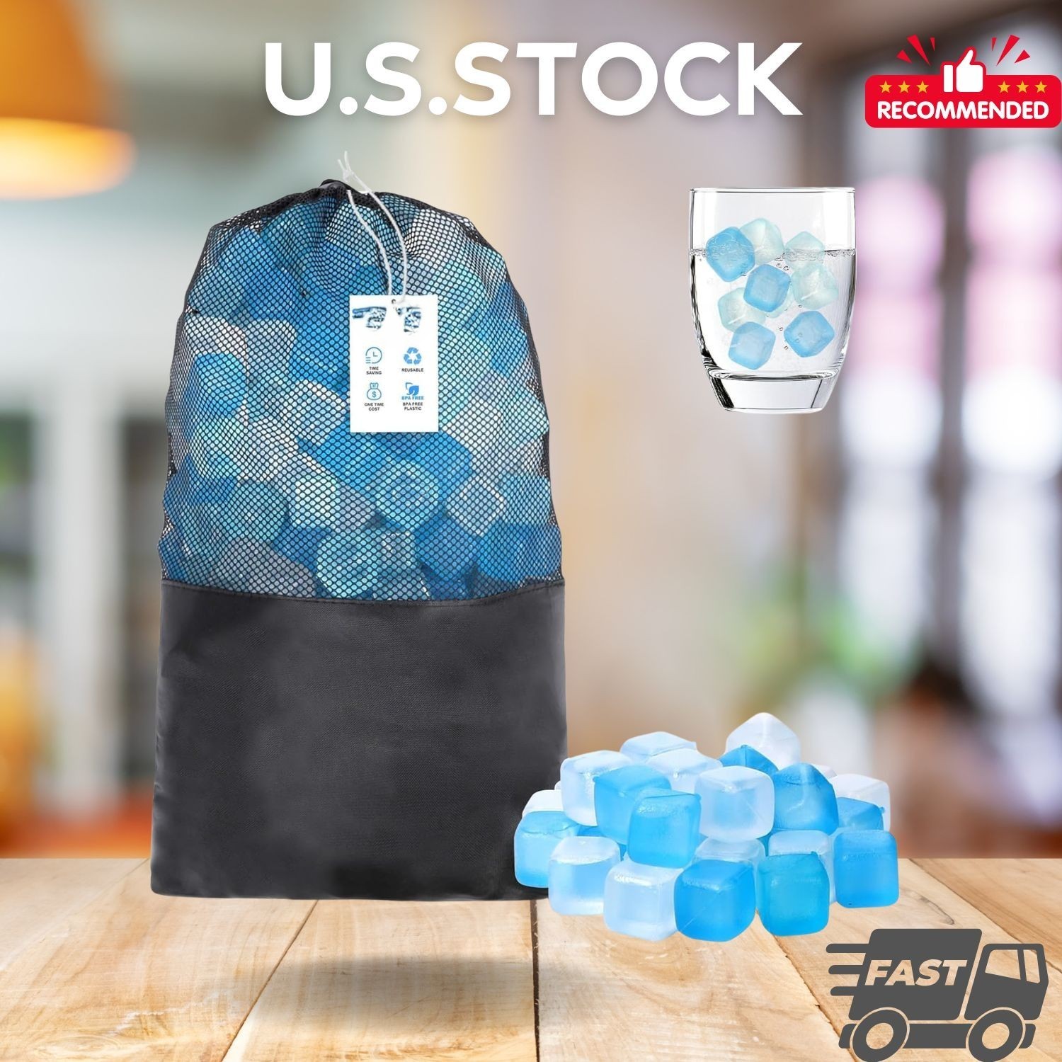NEW 360 Pack Reusable Ice Cubes Refreezable Plastic BPA Free Drinks Party gallery