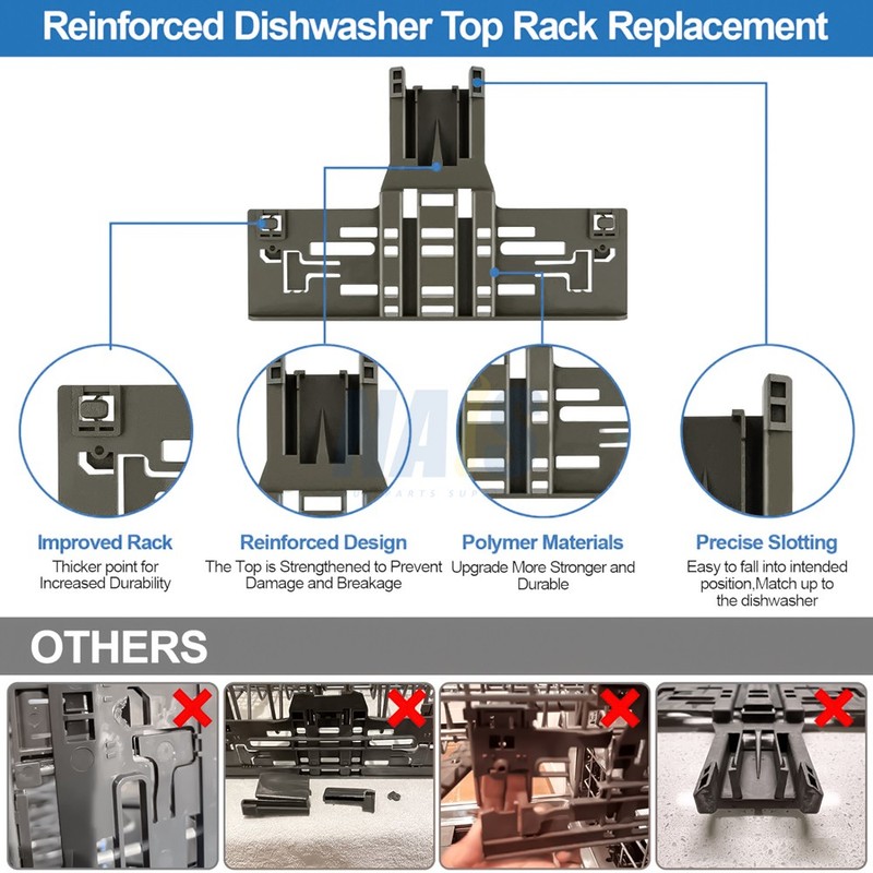 8 Pcs Upgraded Dishwasher Upper Rack Adjuster W10546503 W10195840 W10195839 gallery